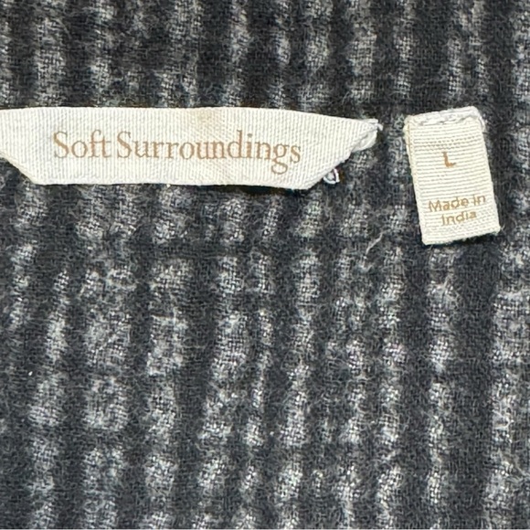 Soft Surroundings Vintage Sahara Embroidered Black Cream Gauze Tunic Size Large - Picture 4 of 5